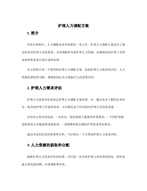 护理人力调配方案