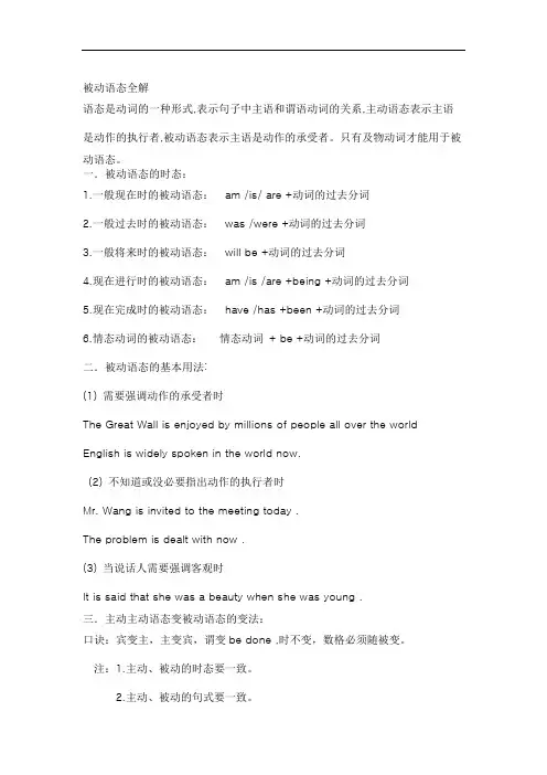 被动语态全解