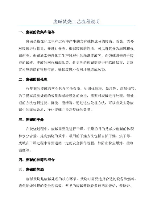 废碱焚烧工艺流程说明
