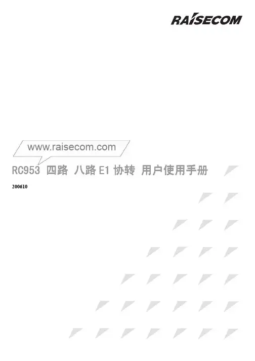 瑞斯康达RC953用户手册