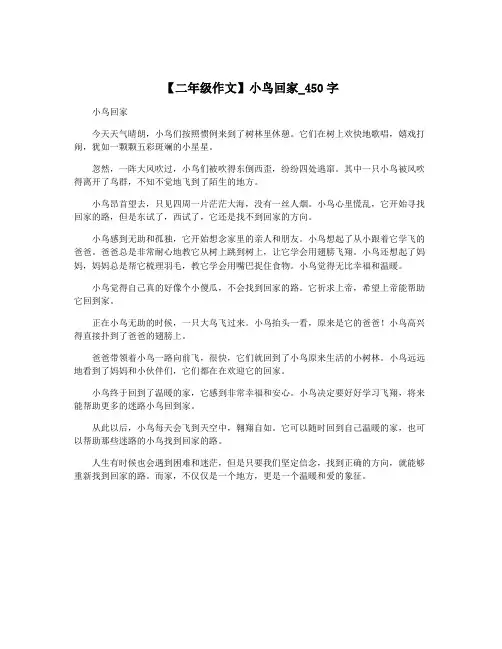 【二年级作文】小鸟回家_450字