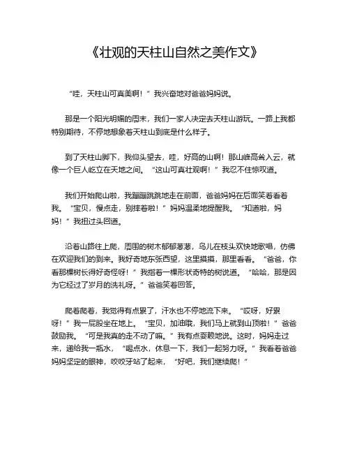 《壮观的天柱山自然之美作文》