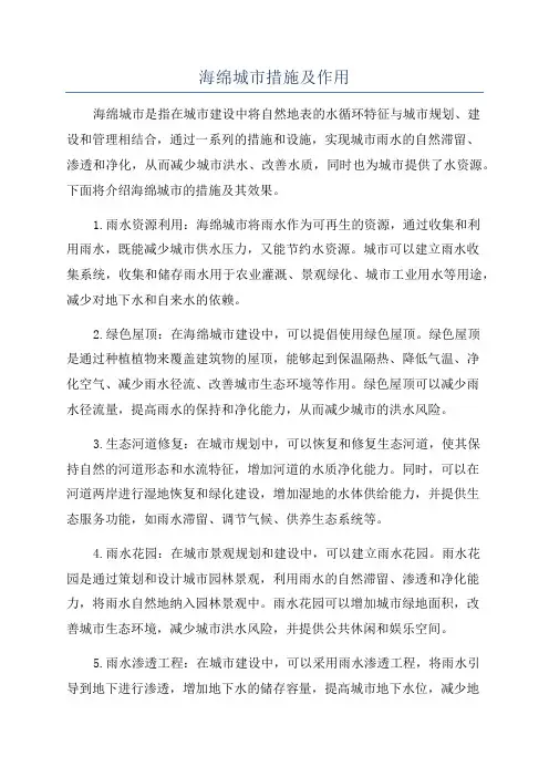 海绵城市措施及作用