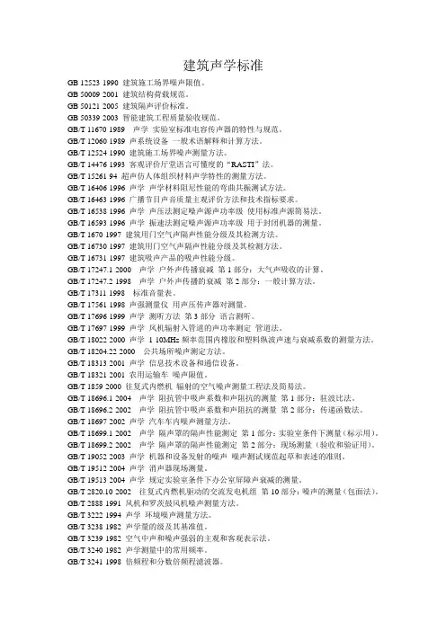 建筑声学标准