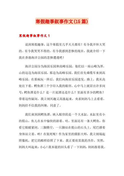 寒假趣事叙事作文(15篇)