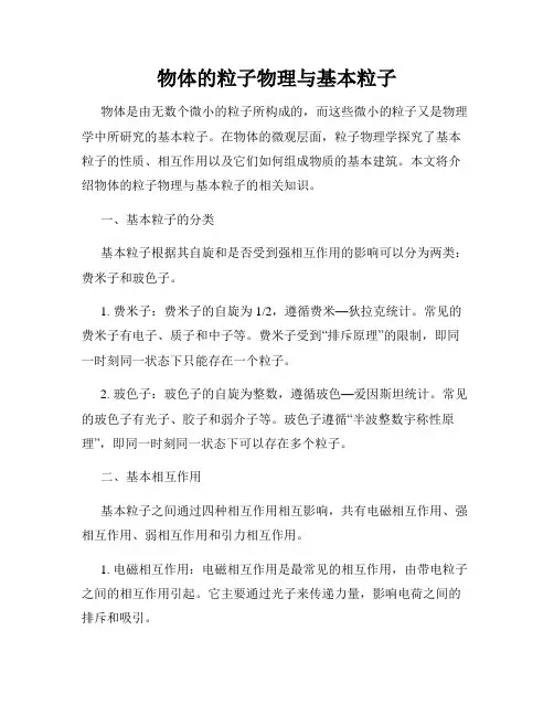 物体的粒子物理与基本粒子