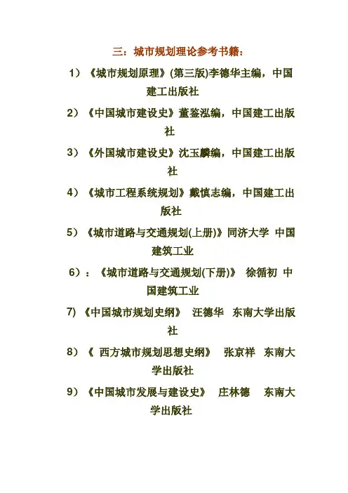 城市规划考研参考书籍