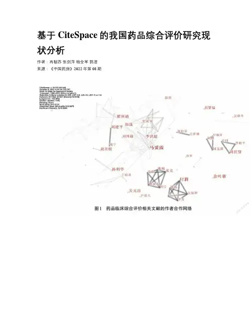 基于CiteSpace的我国药品综合评价研究现状分析