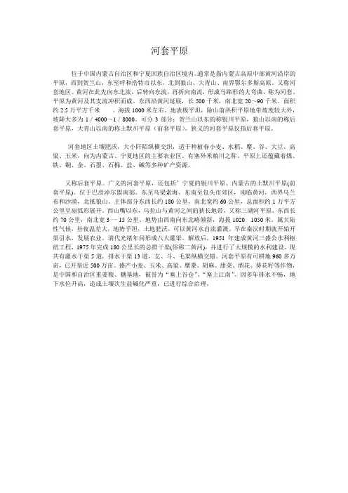 河套平原