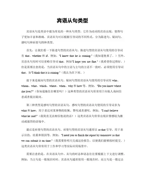 宾语从句类型