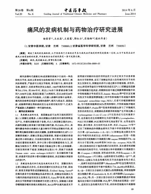 痛风的发病机制与药物治疗研究进展