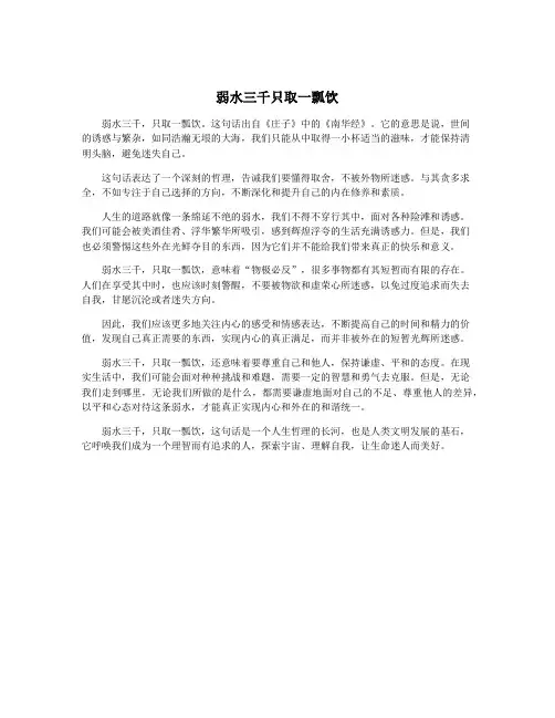 弱水三千只取一瓢饮