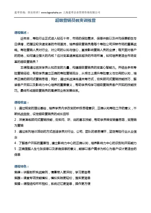 《超级营销员蜕变训练营》