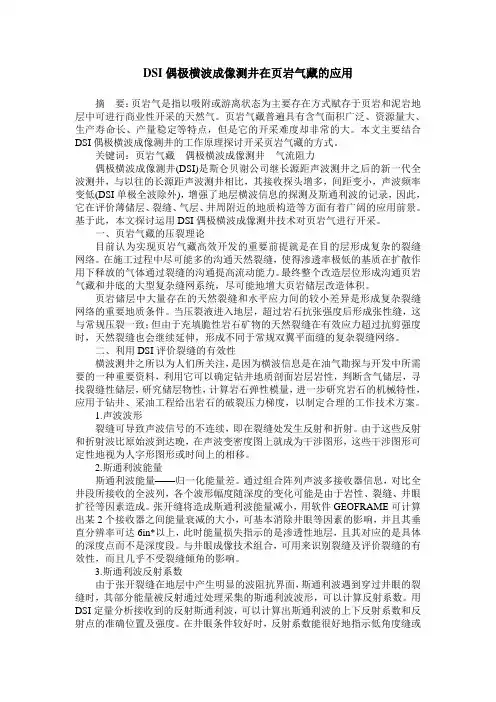 DSI偶极横波成像测井在页岩气藏的应用