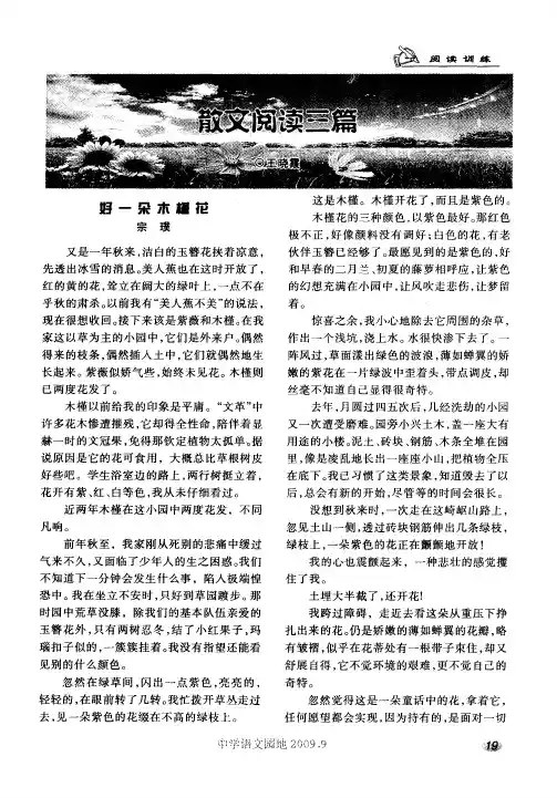 散文阅读三篇