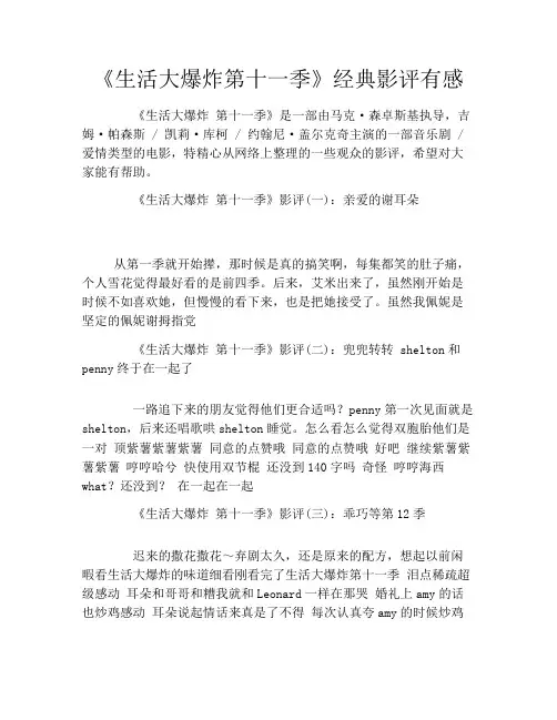 《生活大爆炸第十一季》经典影评有感