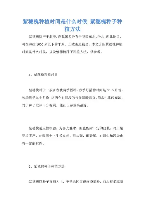 紫穗槐种植时间是什么时候 紫穗槐种子种植方法