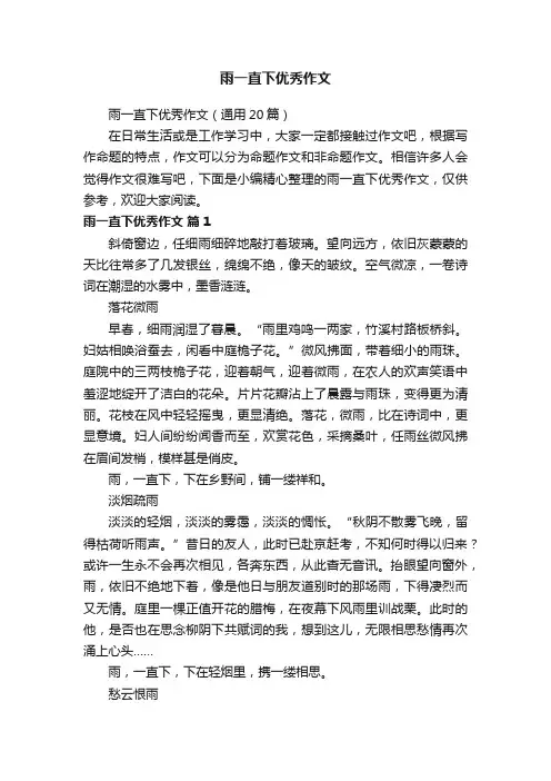 雨一直下优秀作文