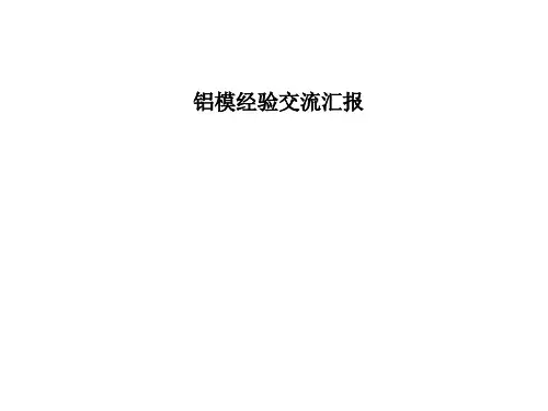 铝模施工经验总结汇报
