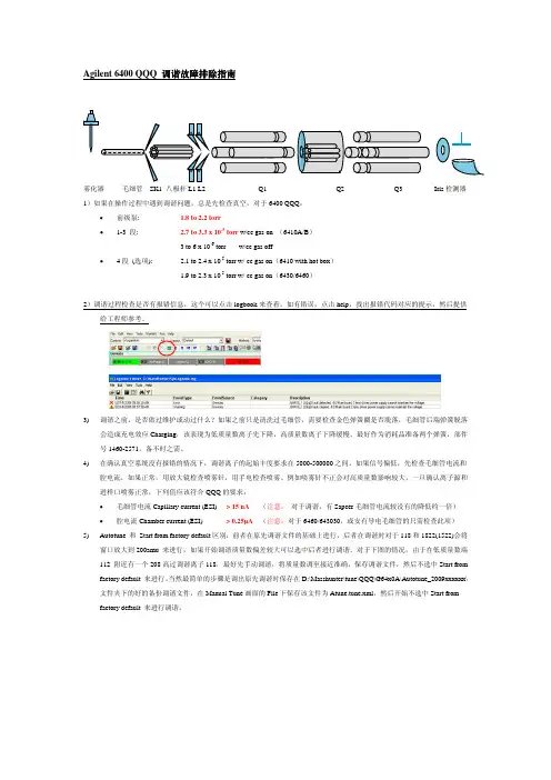 Agilent 6400 QQQ 调谐问题排除指南-用户版