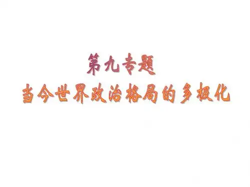 2014年高考历史一轮复习 当今世界政治格局的多极化趋势