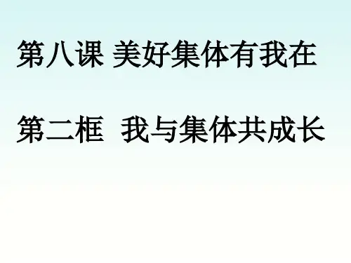 人教版《道德与法治》七年级下册 8.2 我与集体共成长 课件(共49张PPT)