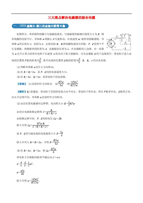 高考物理二轮复习 三道题经典专练4 三大观点解决电磁感应综合问题