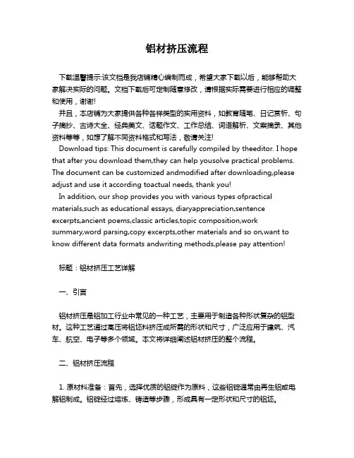 铝材挤压流程