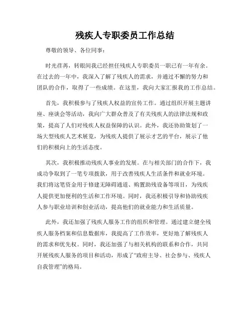 残疾人专职委员工作总结