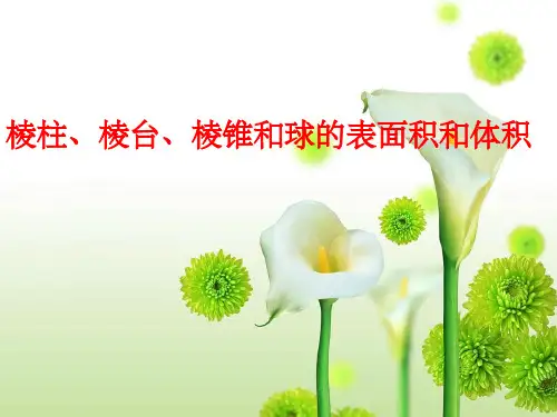 棱柱棱锥棱台和球的表面积和体积精选ppt