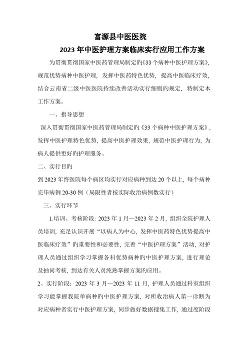 中医护理方案