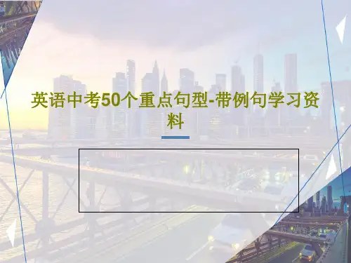 英语中考50个重点句型-带例句学习资料共67页文档