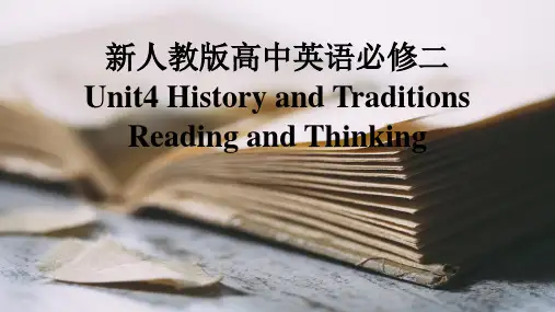 Unit 4 History and Traditions Reading and Thi高中英语
