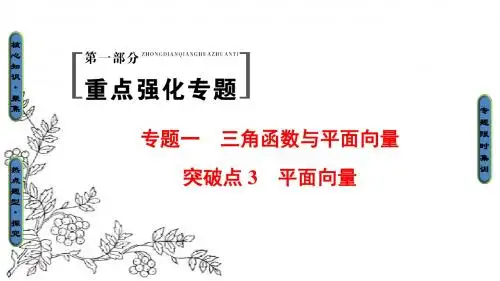 2017年高考数学(理科山东专版)二轮专题复习与策略课件：第1部分 专题1 突破点3 平面向量
