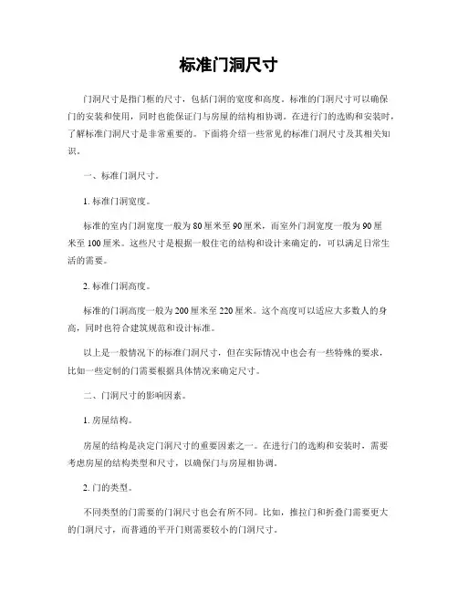 标准门洞尺寸