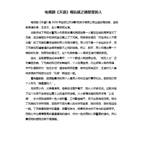 电视剧《天道》观后感之摘星星的人