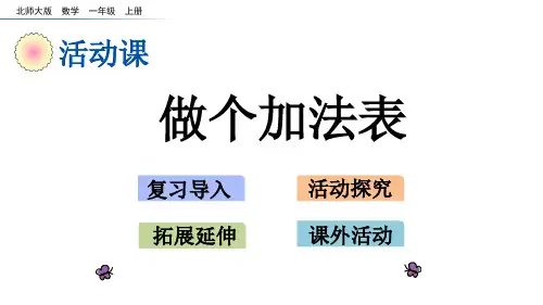 一年级上册数学课件-7.8 做个加法表北师大版共10张PPT