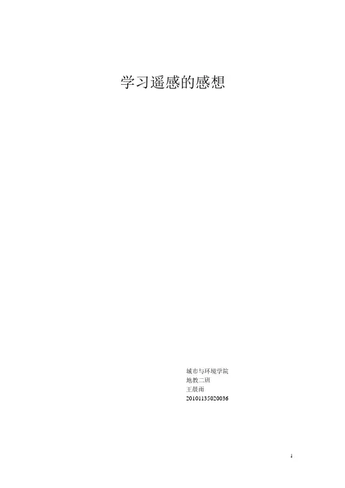 遥感意义应用感想