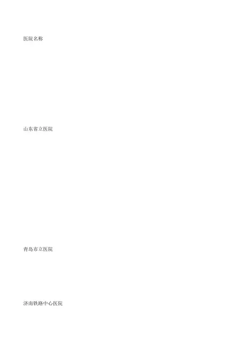 全国各省市医院档案大全 山东医院名录