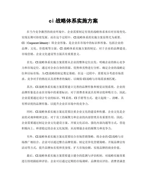 ci战略体系实施方案