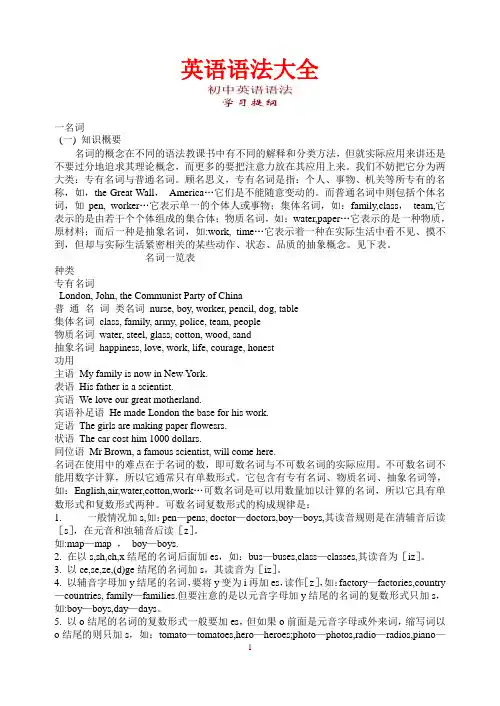 [全套]初中英语中考复习资料