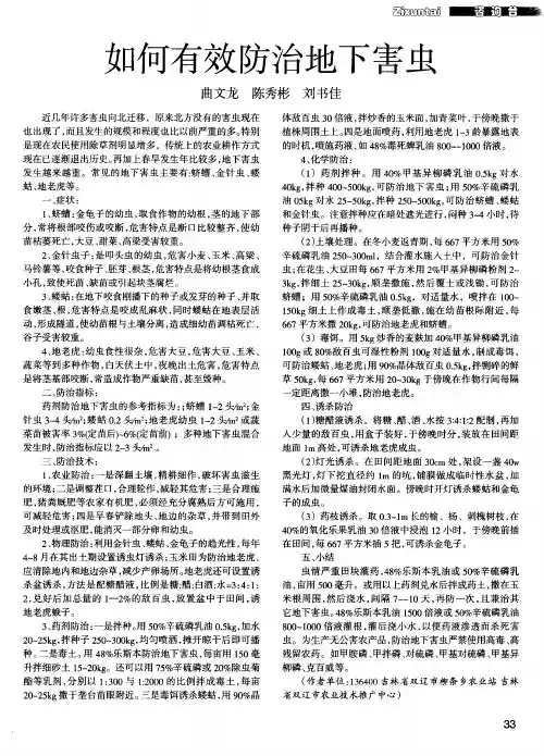 如何有效防治地下害虫