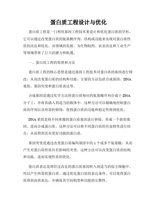 蛋白质工程设计与优化