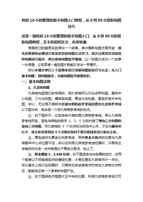 耗时10小时整理的新手构图入门教程，从0到90分摄影构图技巧