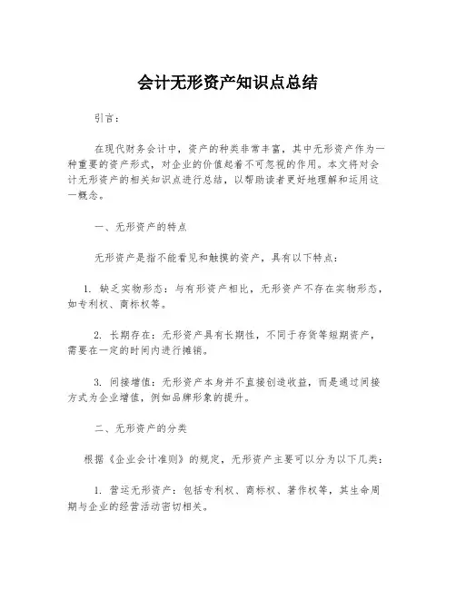 会计无形资产知识点总结