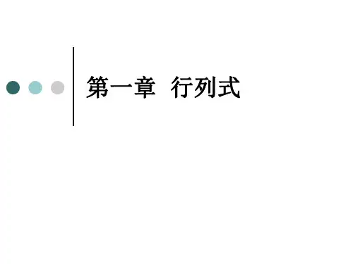 (一)行列式