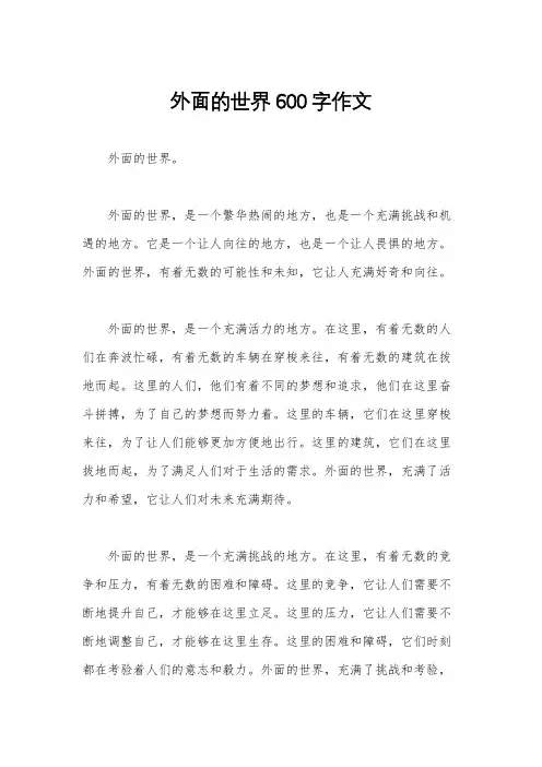 外面的世界600字作文