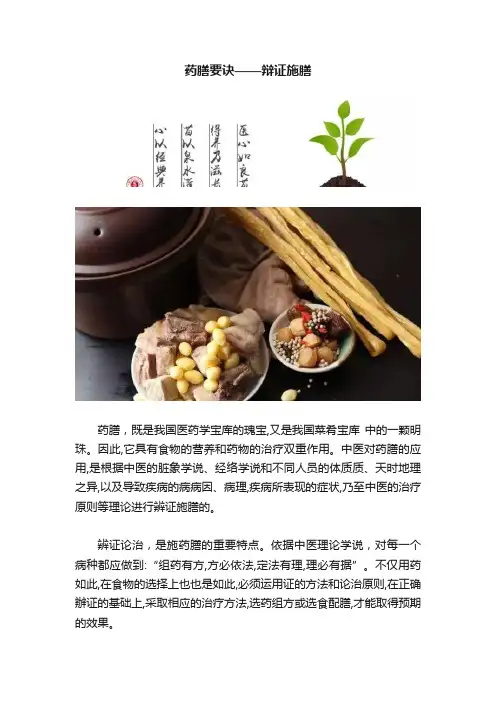 药膳要诀——辩证施膳