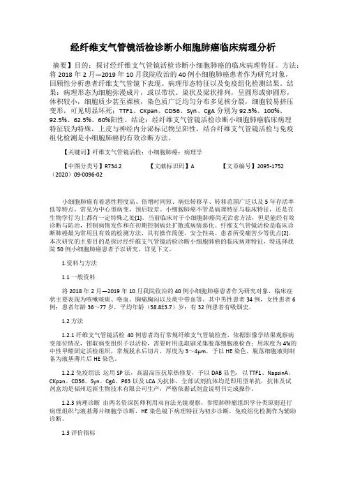 经纤维支气管镜活检诊断小细胞肺癌临床病理分析