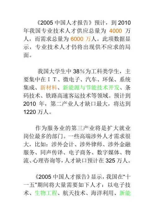2005中国人才报告--材料2